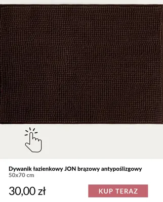 Dywanik łazienkowy Jon brązowy antypoślizgowy 50x70 cm Homla promocja w Homla