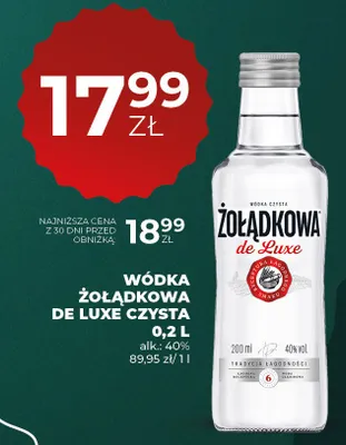 Wódka Żołądkowa De Luxe Czysta promocja w Duży Ben