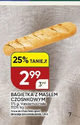 Bagietka z masłem czosnkowym Vandemoortele promocja w Chata Polska