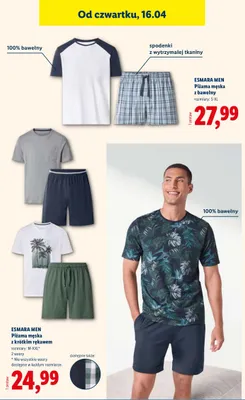 Piżama męska z krótkim rękawem promocja w Lidl