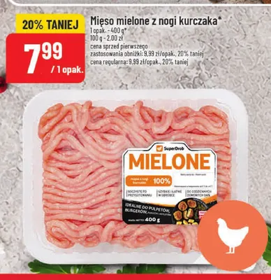 Mięso mielone z nogi kurczaka SuperDrob promocja w POLOmarket