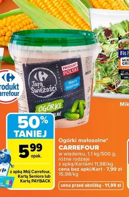 Ogórki małosolne Carrefour Targ Świeżości promocja w Carrefour