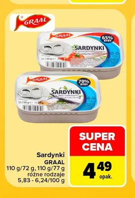 Sardynki w oleju roślinnym Graal promocja w Carrefour