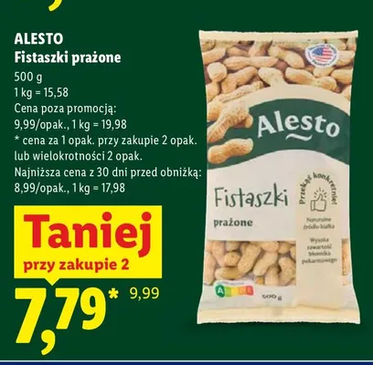 Fistaszki prażone Alesto promocja w Lidl