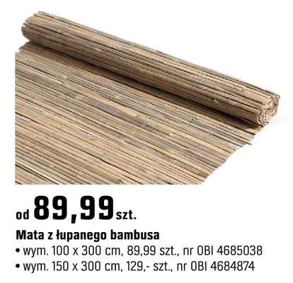 Mata z łupanego bambusa promocja w OBI