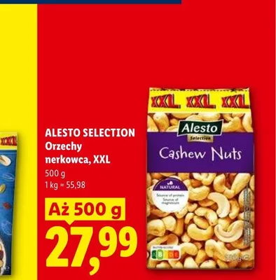 Orzechy nerkowca Alesto Selection XXL promocja w Lidl