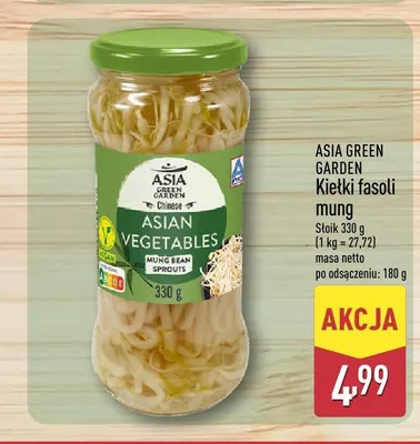 Kiełki fasoli mung ASIA GREEN GARDEN promocja w Aldi