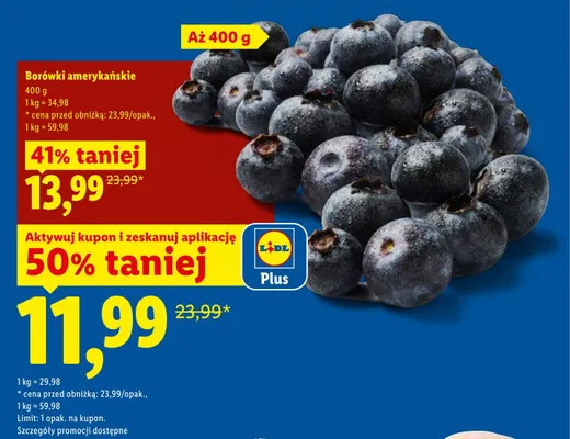 Borówki amerykańskie promocja w Lidl