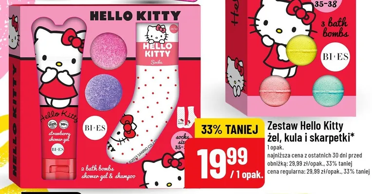 Zestaw Hello Kitty żel, kula i skarpetki BI ES promocja w POLOmarket