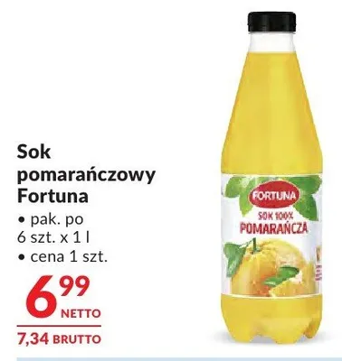 Sok pomarańczowy Fortuna promocja w Makro