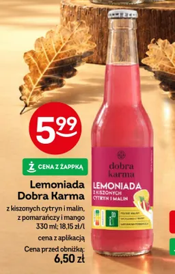 Lemoniada Dobra Karma z pomarańczy i mango promocja w Żabka