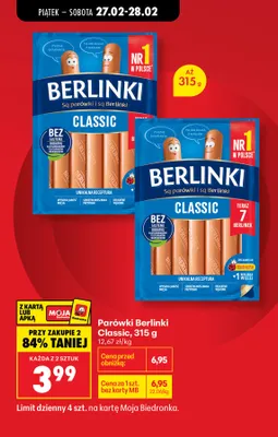 Parówki Classic promocja w Biedronka