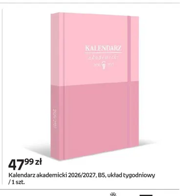 Kalendarz akademicki 2026/2027 B5 układ tygodniowy promocja w Empik