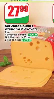 Ser Złota Gouda z dziurami Mlekovita promocja w Dino