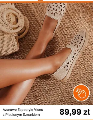 Ażurowe espadryle Vices z plecionym sznurkiem promocja w Born2be