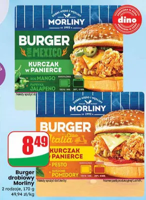 Burger drobiowy kurczak w panierce meksykański promocja w Dino