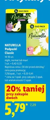 Podpaski Naturella Classic Night promocja w Lidl