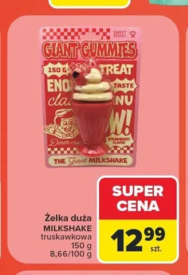 Żelka duża Milkshake truskawkowa Sweet Story promocja w Carrefour