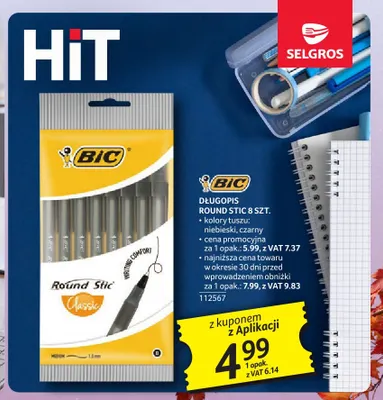 Długopis Round Stic Bic promocja w Selgros