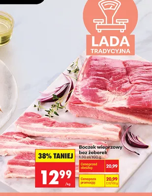 Boczek wieprzowy bez żeberek promocja w Biedronka