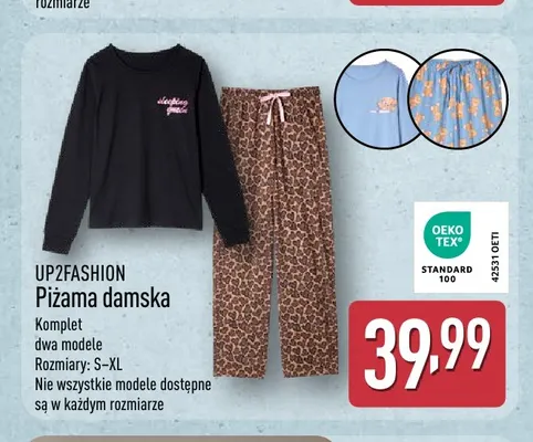 Piżama damska UP2FASHION promocja w Aldi