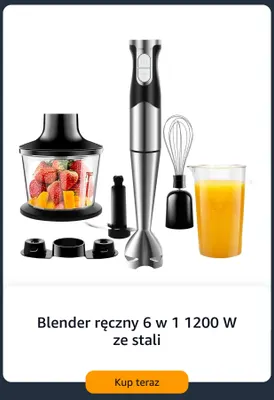Blender ręczny 6 w 1 ze stali promocja w Amazon