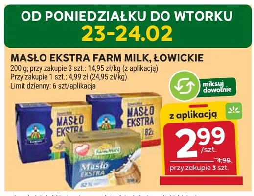 Masło ekstra łowickie promocja w Stokrotka
