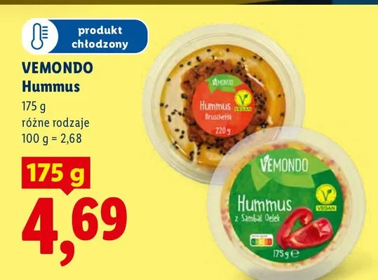 Hummus różne rodzaje promocja w Lidl