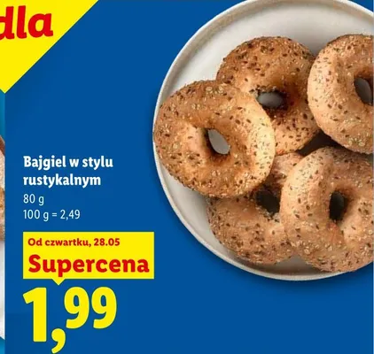 Bajgiel w stylu rustykalnym promocja w Lidl
