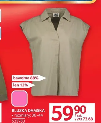 Bluzka damska bawełna 88% len 12% promocja w Selgros