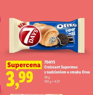 Croissant 7Days Supermax z nadzieniem o smaku Oreo promocja w Lidl