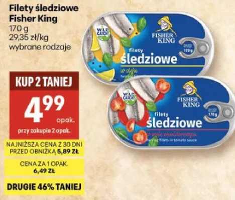 Filety śledziowe Fisher King promocja w Delikatesy Centrum