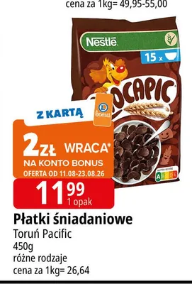 Płatki śniadaniowe Nestle Toruń Pacific promocja w Leclerc