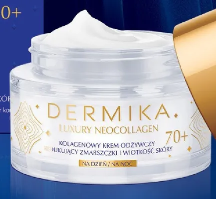 Krem do twarzy Dermika Luxury Neocollagen 70+ kolagenowy odżywczy redukujący zmarszczki i wiotkość skóry na dzień i noc promocja w Hebe