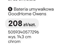 Bateria umywalkowa GoodHome Owens promocja w Castorama