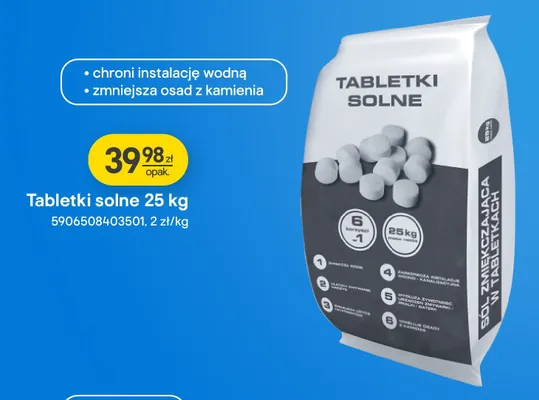 Tabletki solne 25 kg promocja w Castorama