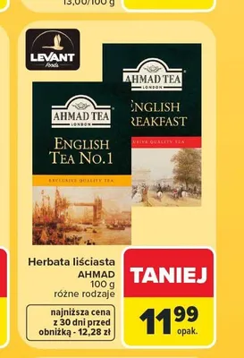 Herbata liściasta Ahmad Tea English Breakfast promocja w Carrefour