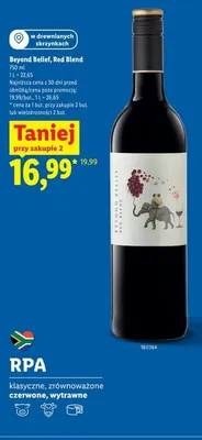 Wino czerwone Beyond Belief Red Blend promocja w Lidl