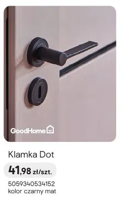 Klamka Dot GoodHome kolor czarny mat promocja w Castorama