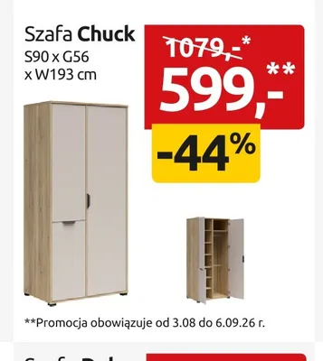 Szafa Chuck promocja w Black Red White