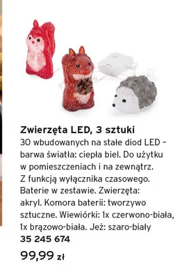 Zwierzęta LED 3 sztuki promocja w Tchibo