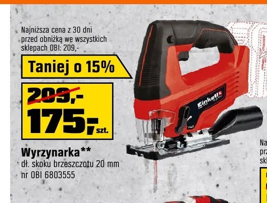 Wyrzynarka akumulatorowa Einhell promocja w OBI