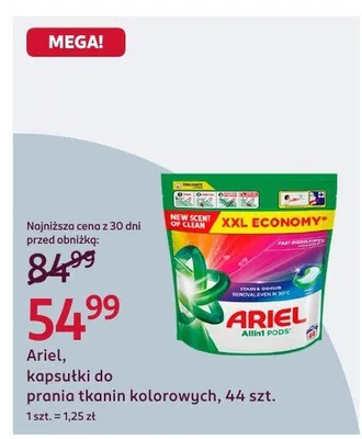 Kapsułki Ariel do prania tkanin kolorowych, 44 szt. promocja w Rossmann