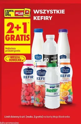 Kefir truskawka Mleczna Dolina promocja w Biedronka