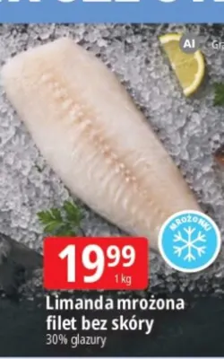 Limanda mrożona filet bez skóry promocja w Leclerc