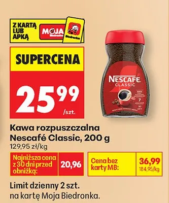 Kawa rozpuszczalna Classic promocja w Biedronka