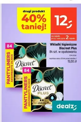 Wkładki higieniczne Discreet Plus DEO Waterlily promocja w Dealz
