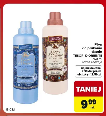 Płyn do płukania tkanin Tesori d'Oriente Thalasso Therapy promocja w Carrefour Market