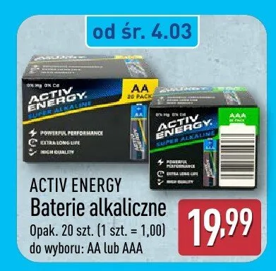 Baterie alkaliczne AA lub AAA promocja w Aldi