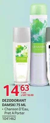 Dezodorant damski Chanson D'Eau 75 ml promocja w Selgros